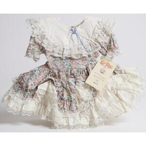 NWT Lid'l Dolly's Floral Southern Belle Ruffle Pageant Dress Lace Sz 3T